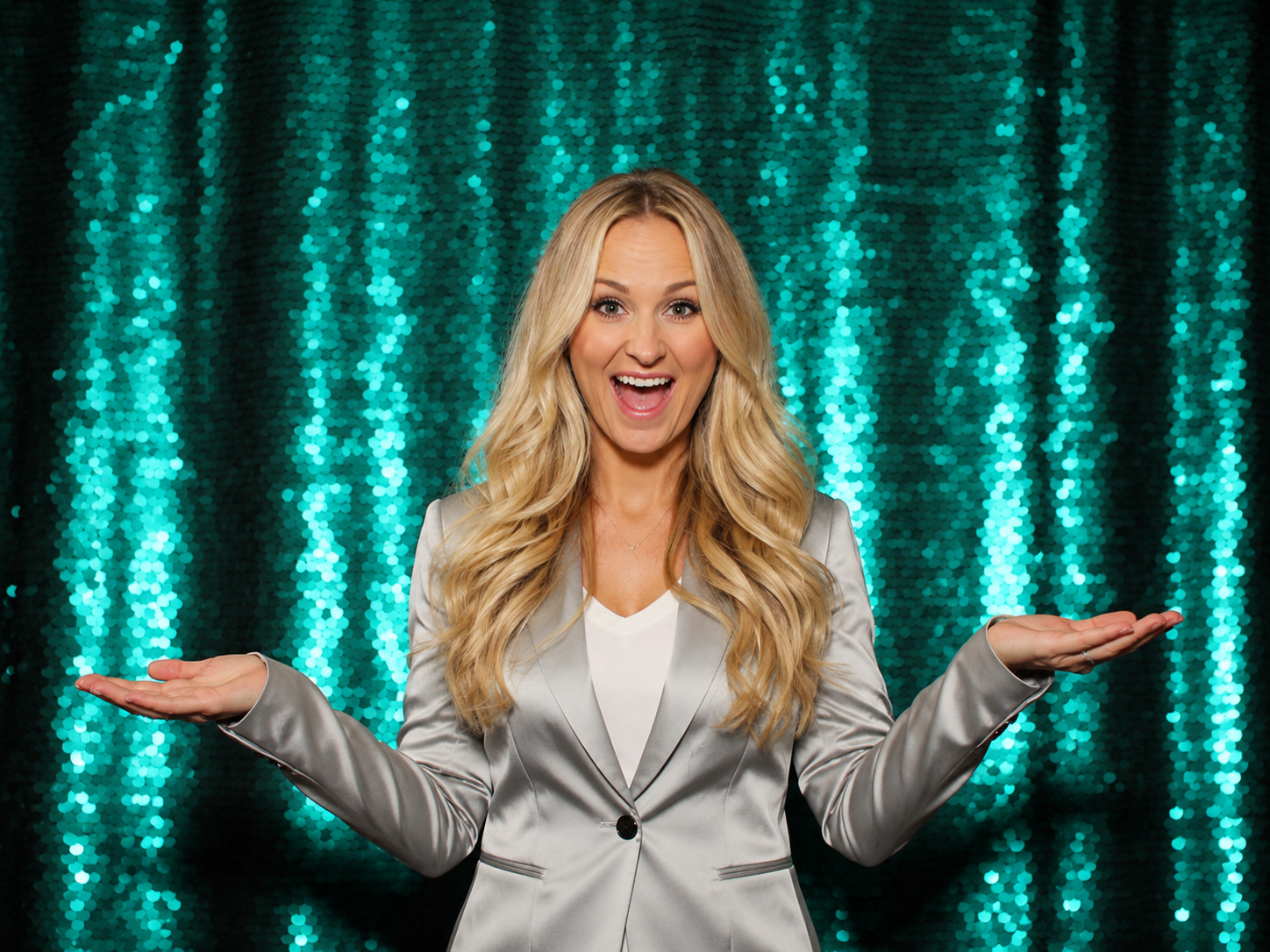 Hunter Green Sequin photo booth backdrop — premium 8x8 ft option for weddings, corporate events, and parties in Boston and New England